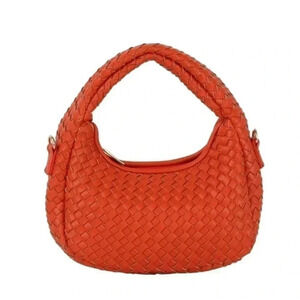 Mini Half moon orange wove bag/crossbody, vegan leather, NWT